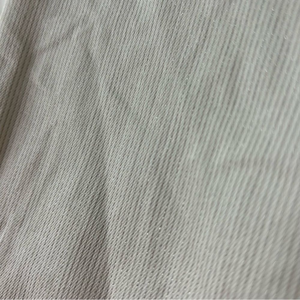 Cache Cream Skinny Jean Pants Shimmery Metallic Pinstripes 10 Made in USA Preppy - Picture 11 of 13